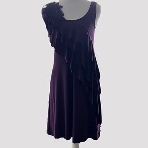 Elegant One-Shoulder Purple Dress